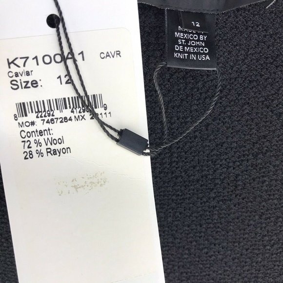 ST JOHN Caviar Suit Skirt Dress Women’s 12 Black - Picture 2 of 8